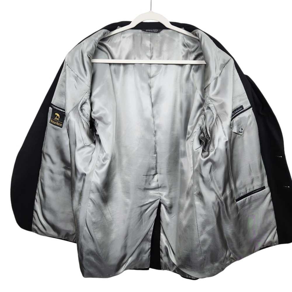 Neiman Marcus Vintage 100% Cashmere 90's ACTWU Black Sport Coat Men's Size 42 L - Picture 7 of 12